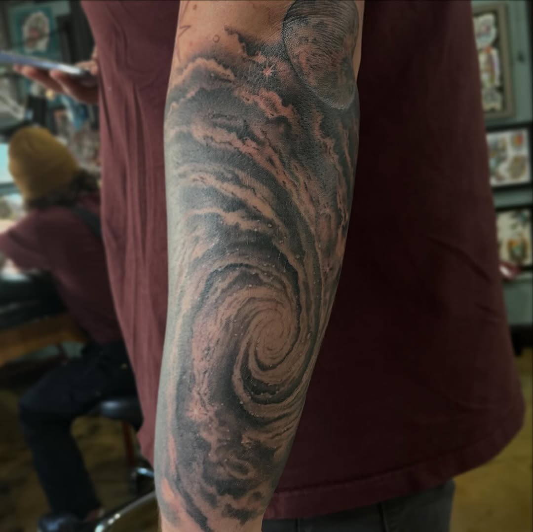 Tattoo by @gravestattooer — black_and_grey, realism