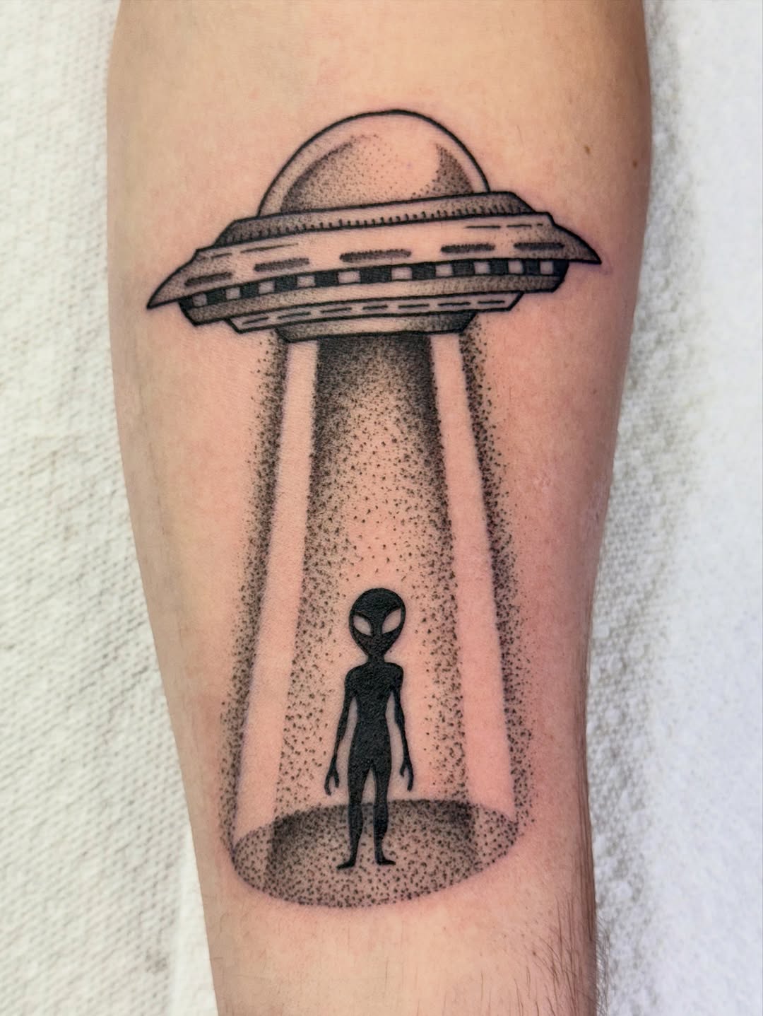Tattoo by @inkedbyjenna — illustrative, dotwork