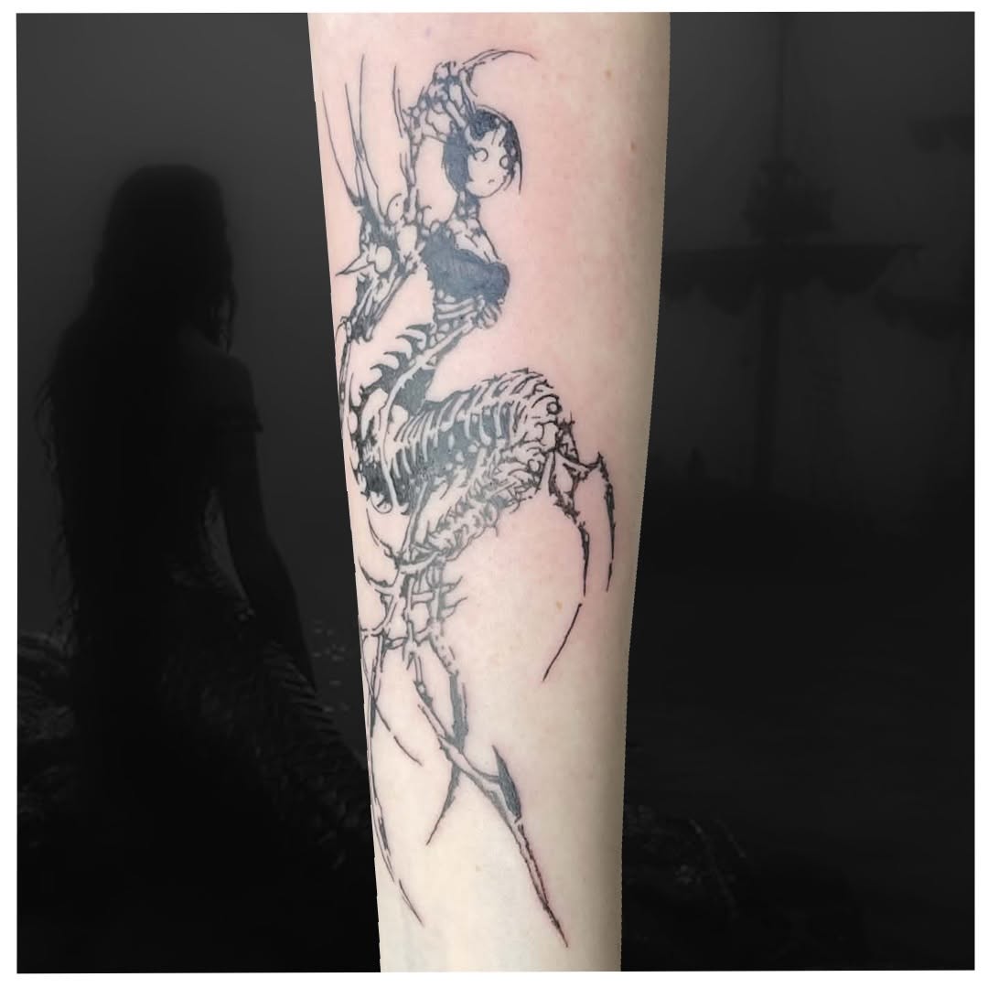 Tattoo by @cxt.ink — blackwork, illustrative