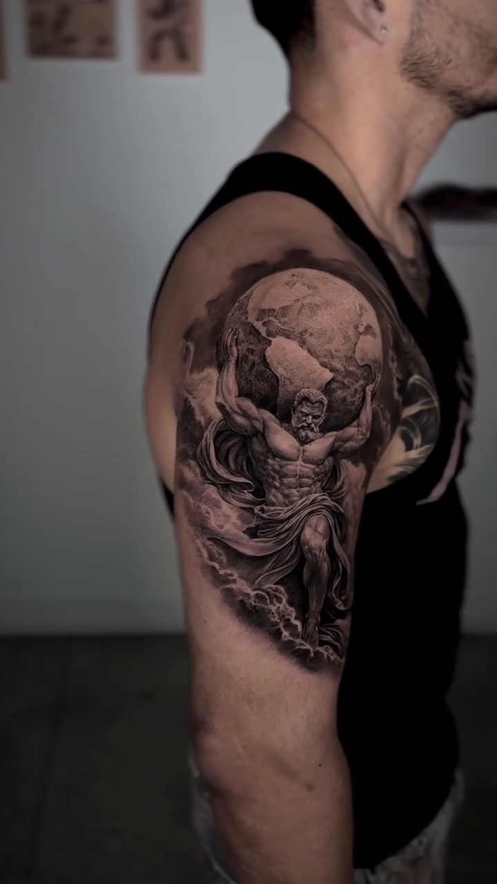 Tattoo by @davidbaenatattoo — realism, black_and_grey