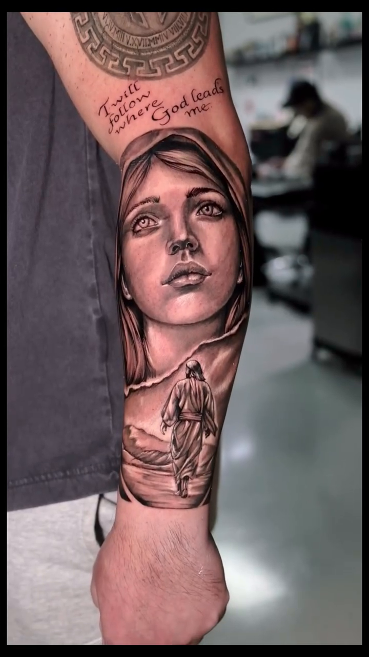 Tattoo by @eriktats13 โ realism, black_and_grey