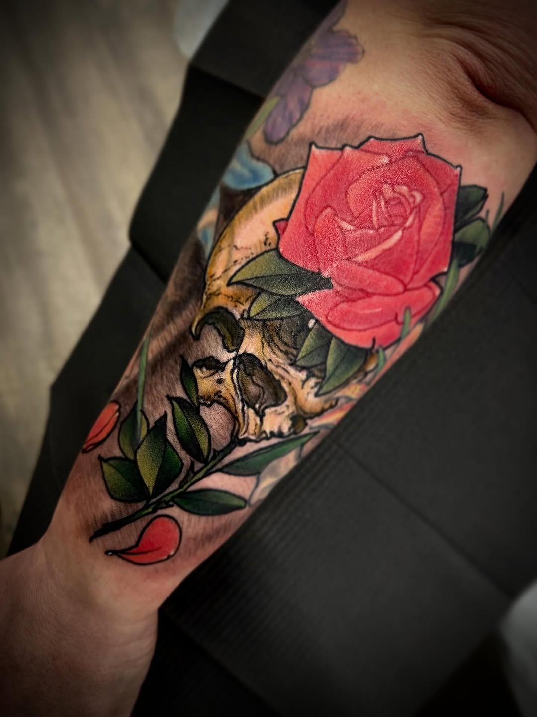 Tattoo by @alecbauertattoo — illustrative, black_and_grey