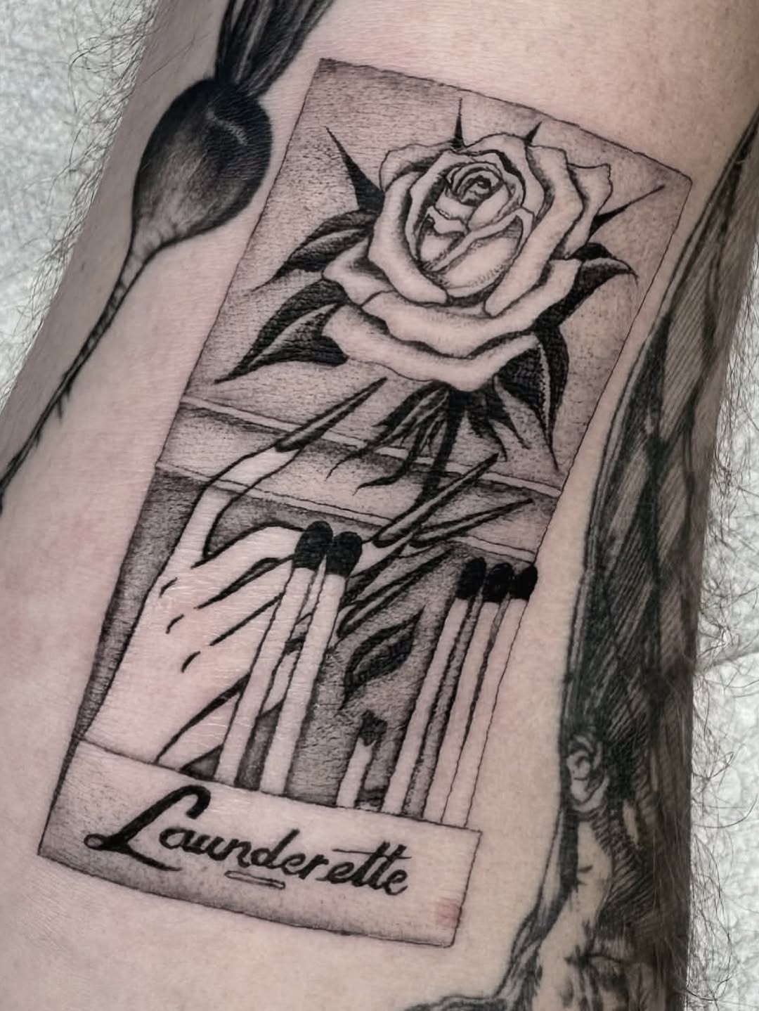 Tattoo by @grit.tattoo — black_and_grey, lettering_script