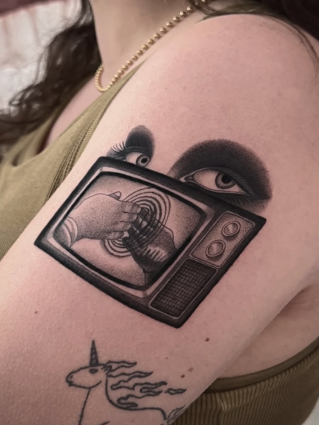 Tattoo by @grit.tattoo — black_and_grey, surrealism