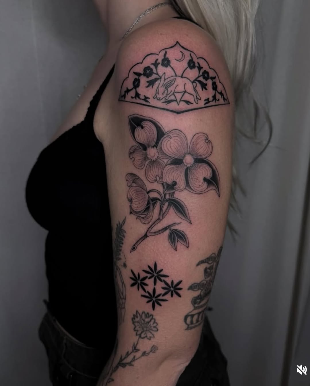 Tattoo by @mothmilk — black_and_grey, illustrative