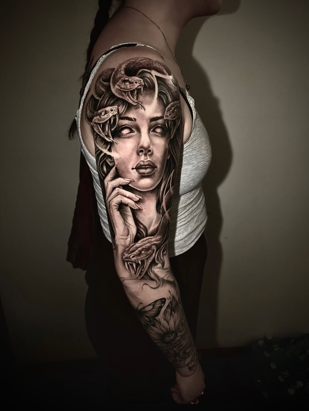 Tattoo by @dylanstevenstattoo — realism, dark_realism