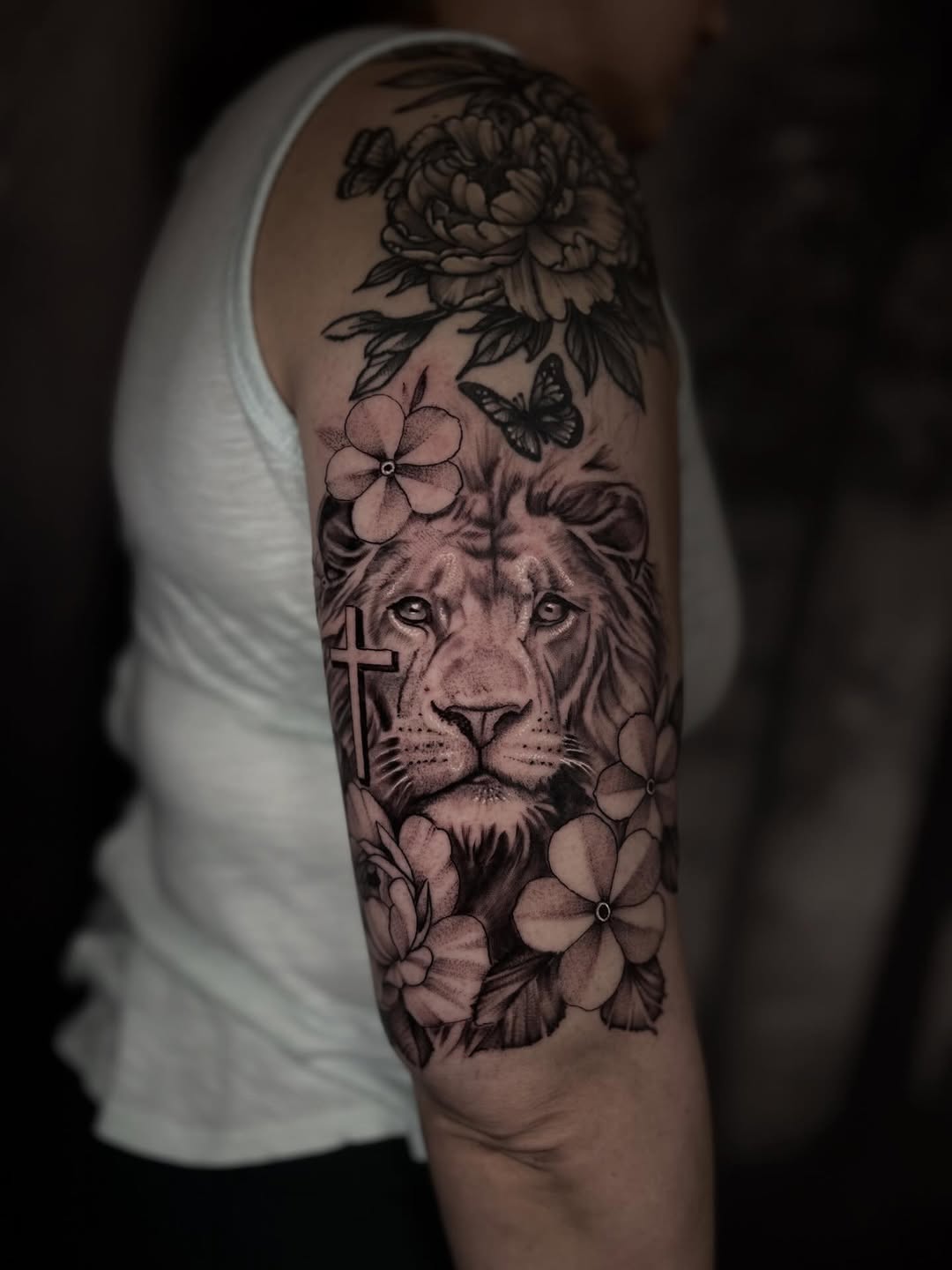 Tattoo by @dylanstevenstattoo — realism, black_and_grey
