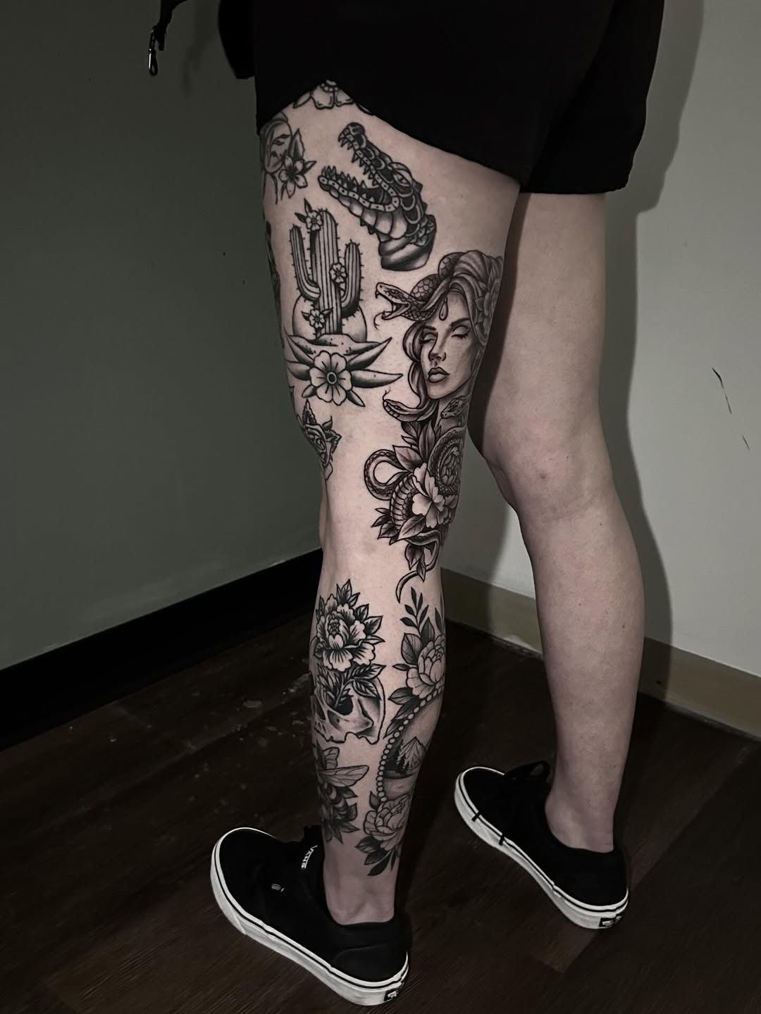 Tattoo by @dylanstevenstattoo — black_and_grey