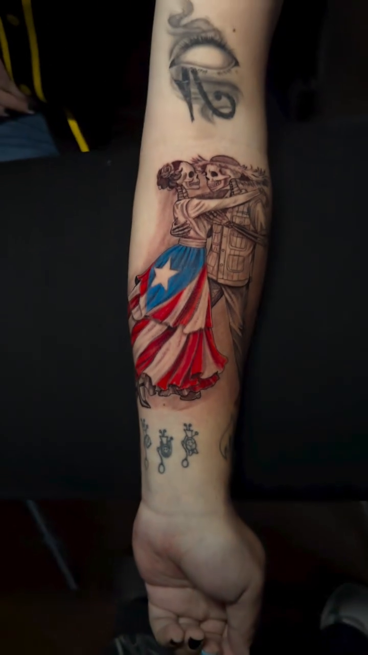 Tattoo by @tainotattoos โ realism, trash_polka