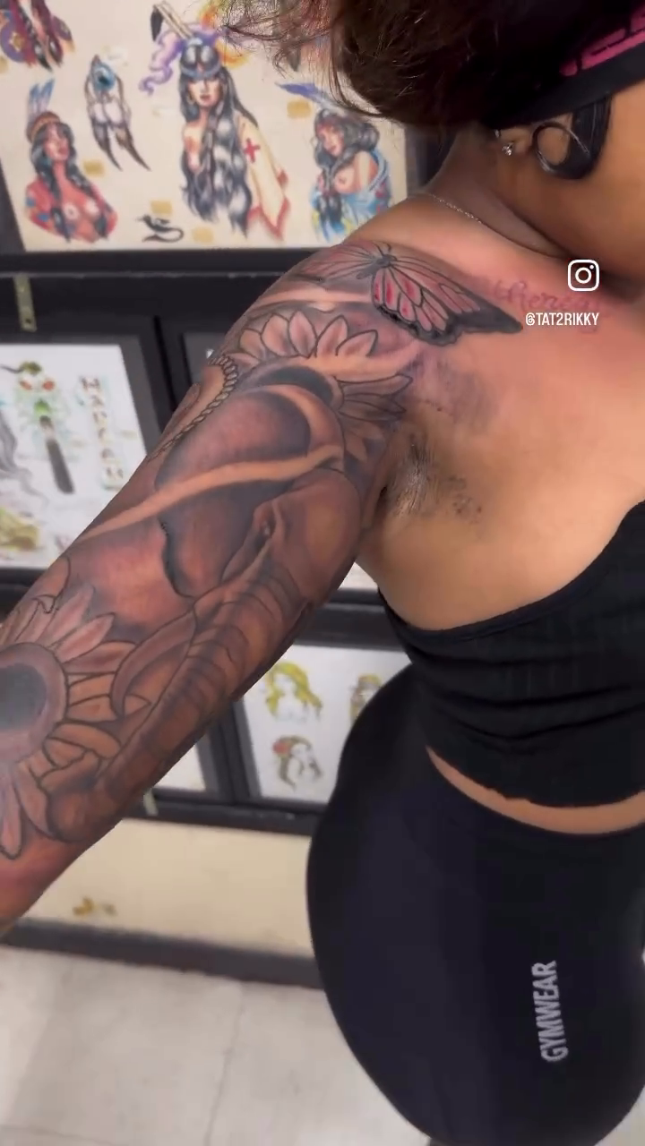 Tattoo by @tat2rikky — black_and_grey, realism