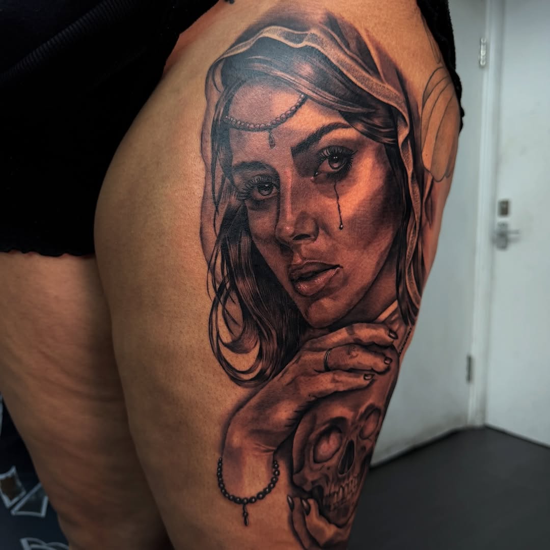 Tattoo by @22.co.uk — realism, black_and_grey