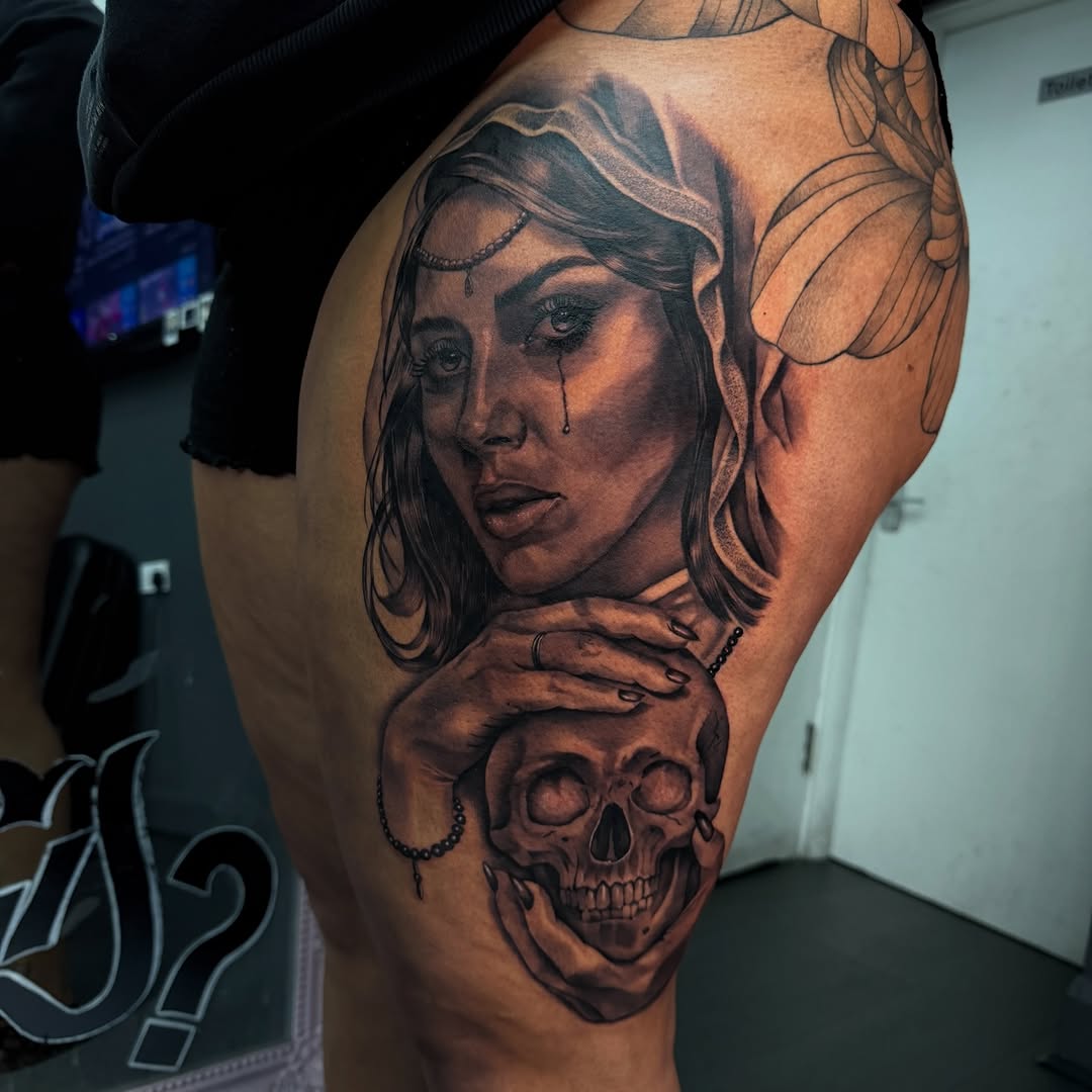 Tattoo by @22.co.uk — realism, black_and_grey