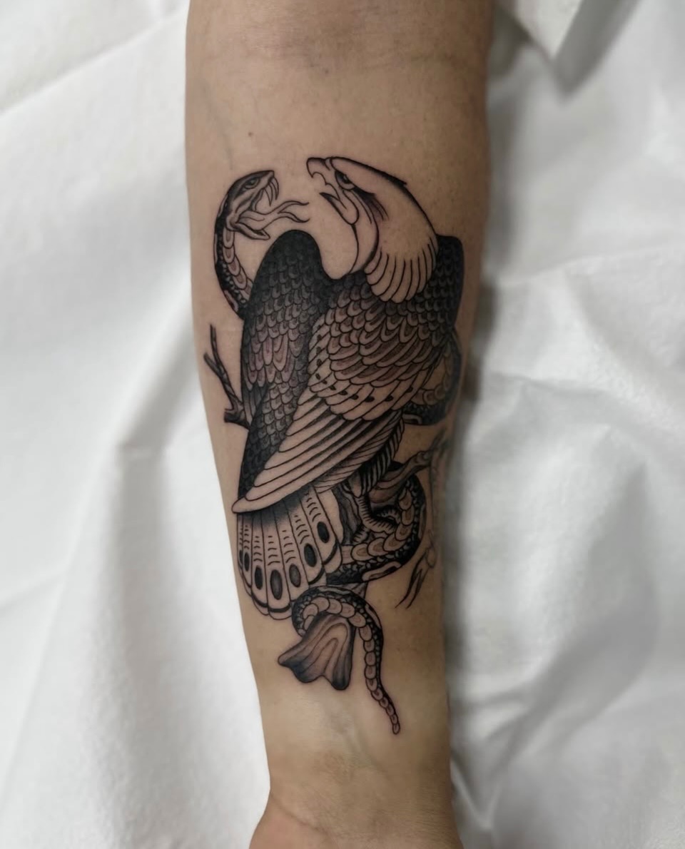 Tattoo by @nicholasleetattoo — black_and_grey, illustrative