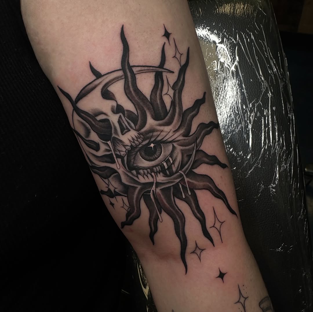Tattoo by @samdoestattoos โ black_and_grey, dark_realism