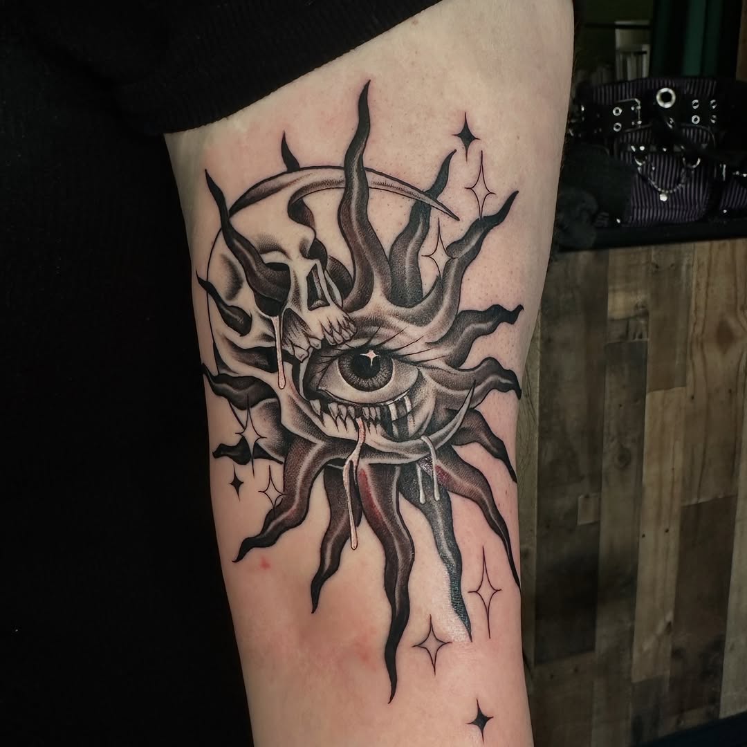 Tattoo by @samdoestattoos โ black_and_grey, dark_realism
