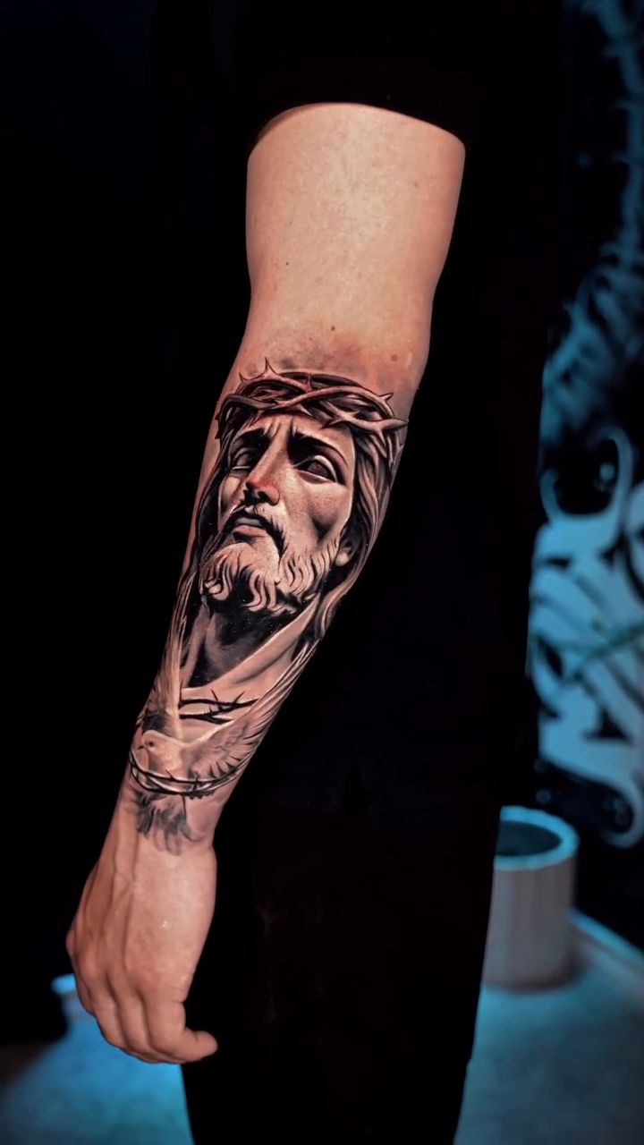 Tattoo by @saekone1 β realism, black_and_grey