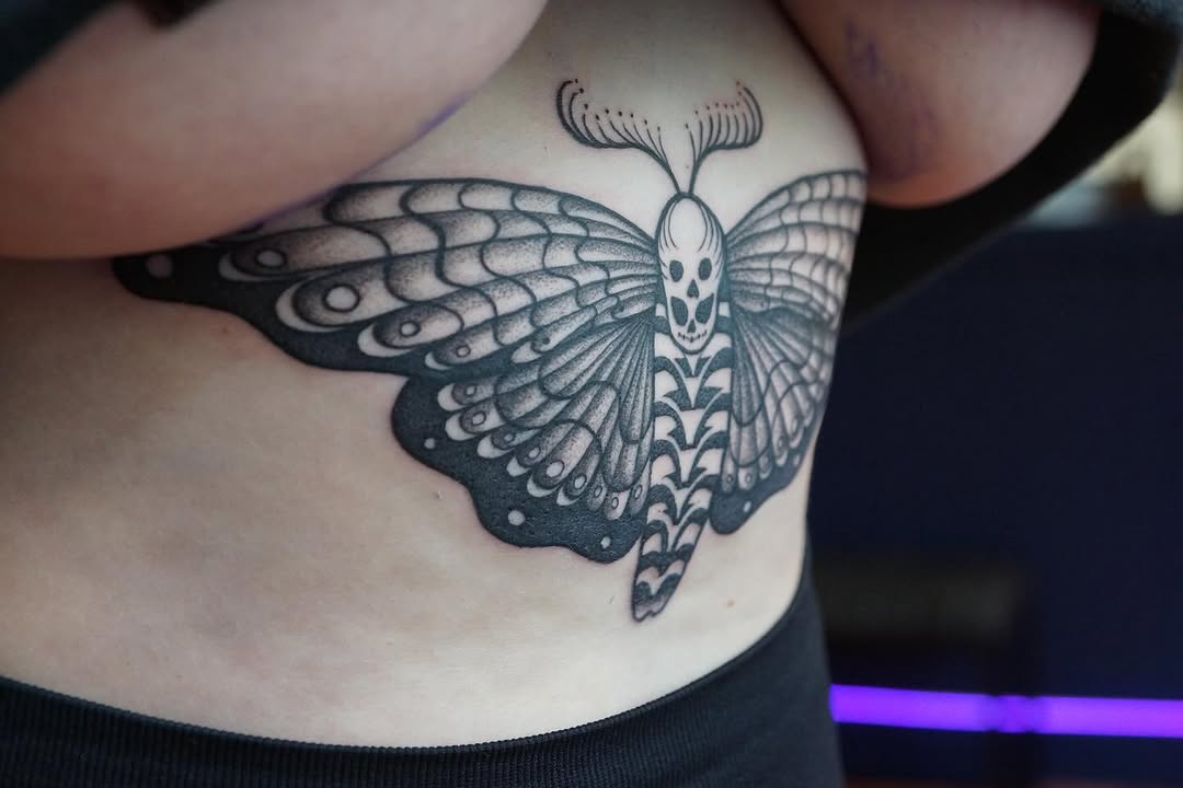 Tattoo by @voidlight.tattoo — black_and_grey, dotwork