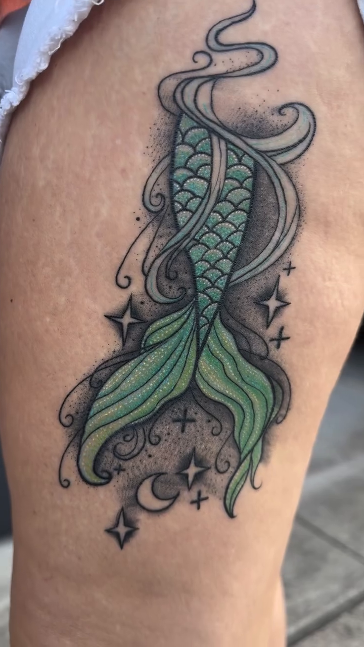 Tattoo by @moya__ink — fine_line, black_and_grey