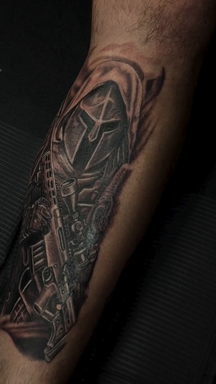 Tattoo by @itscalebbattles โ realism, black_and_grey
