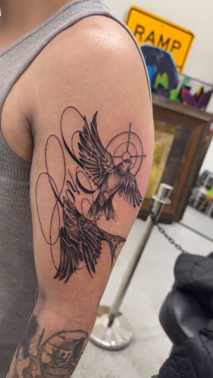 Tattoo by @artistzae_ โ fine_line, geometric