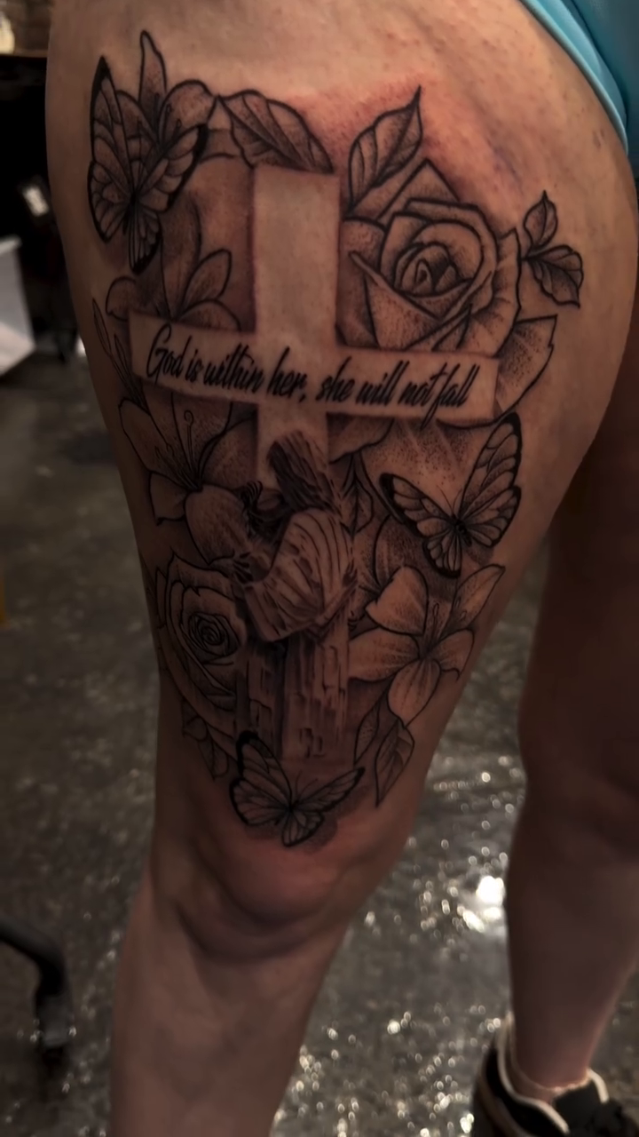 Tattoo by @tattoobern_ — black_and_grey, illustrative