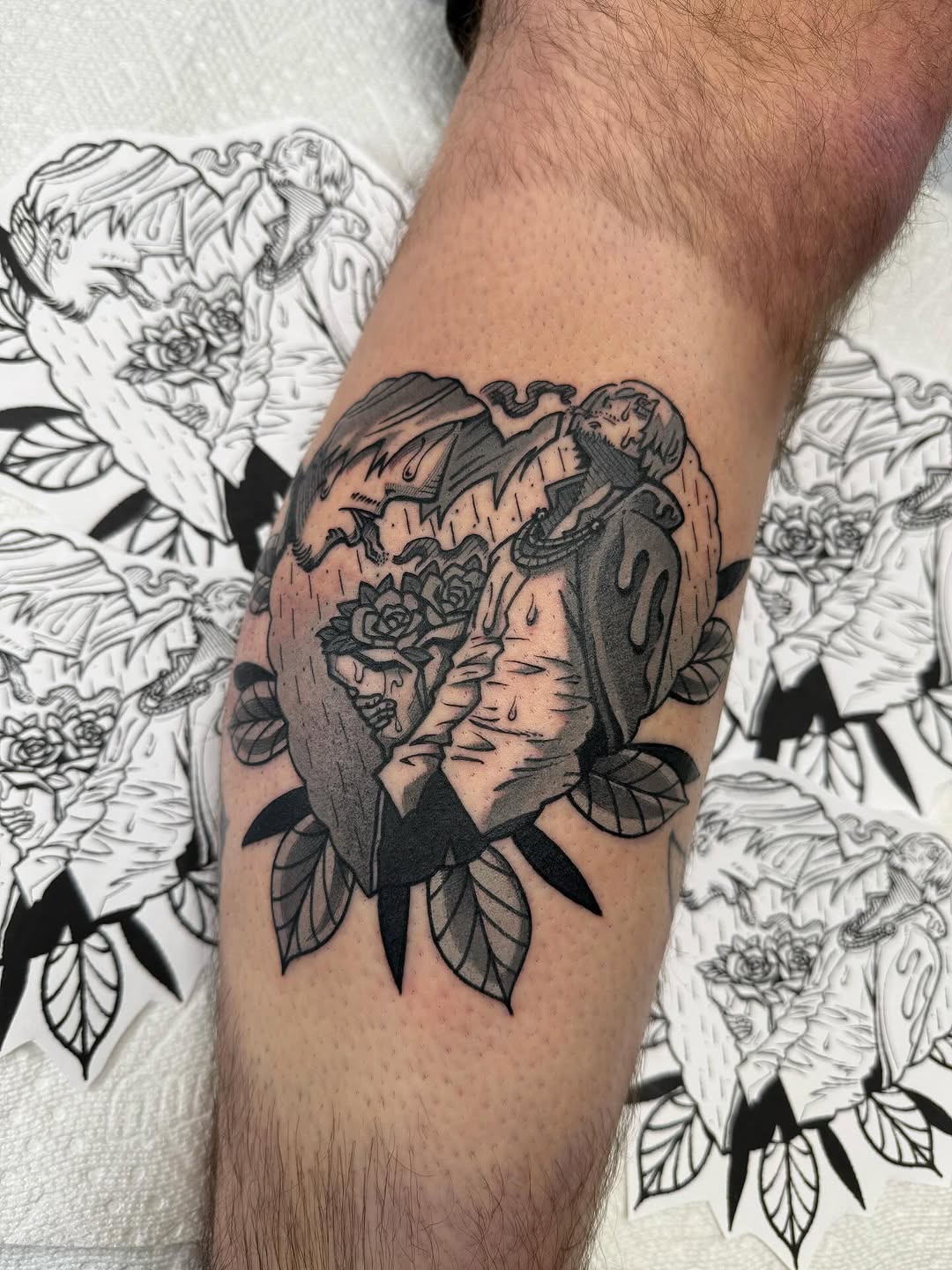 Tattoo by @chrismesitattoo โ black_and_grey