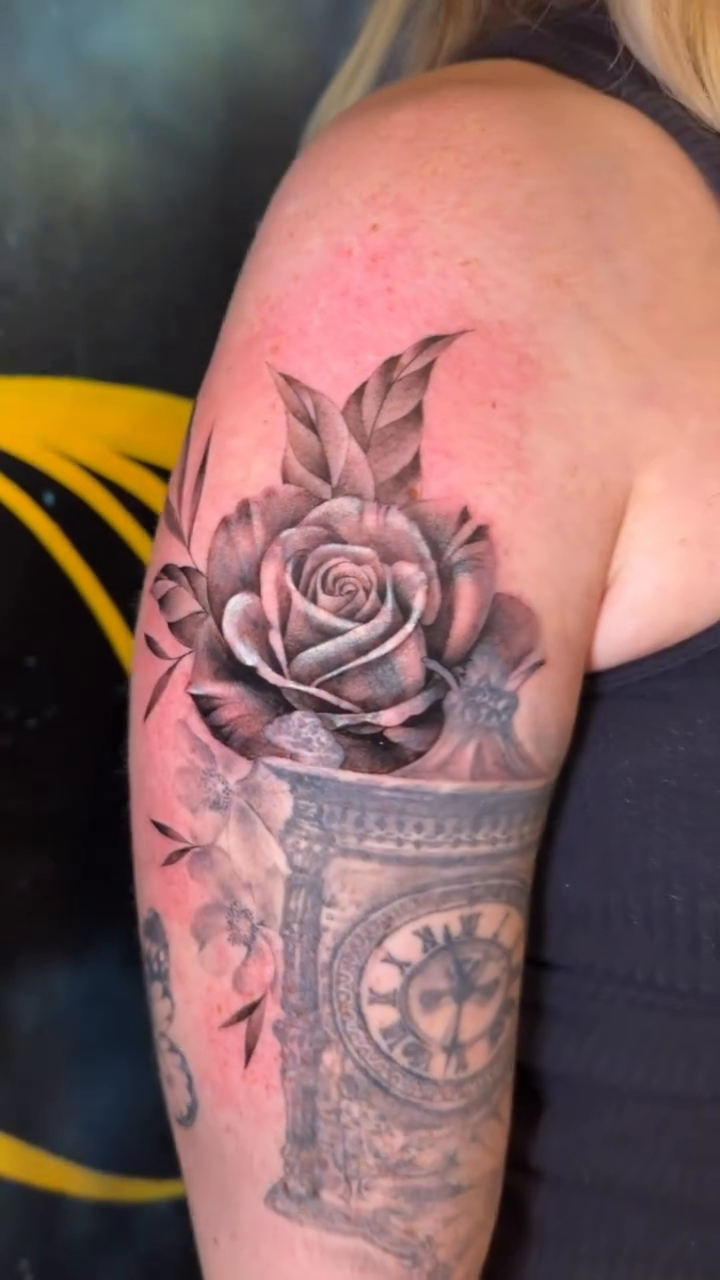Tattoo by @brikrangeltattoo — black_and_grey, realism