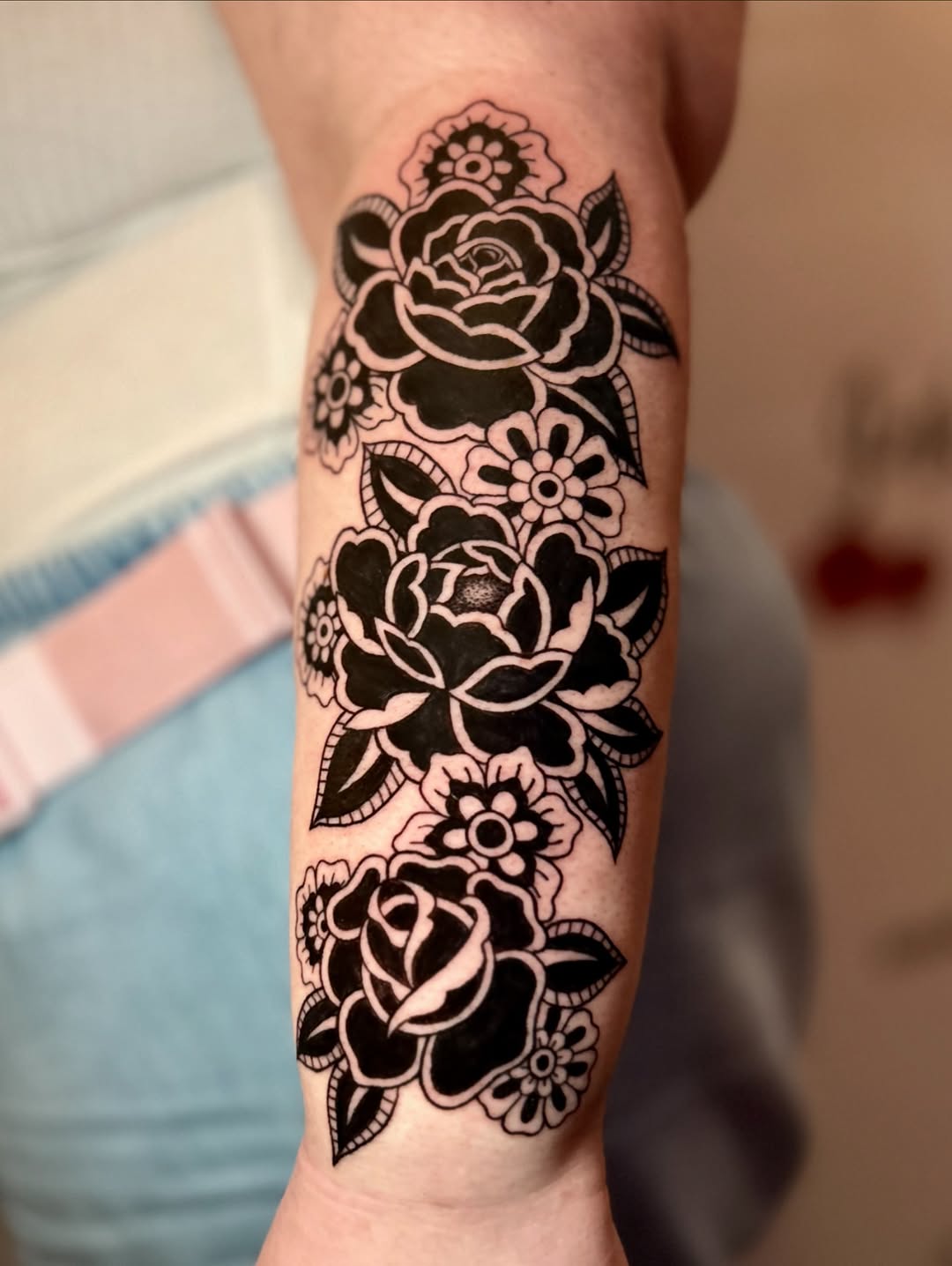 Tattoo by @blackbirdtats — american_traditional, blackwork