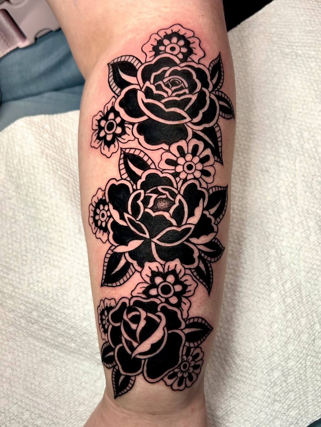 Tattoo by @blackbirdtats — blackwork