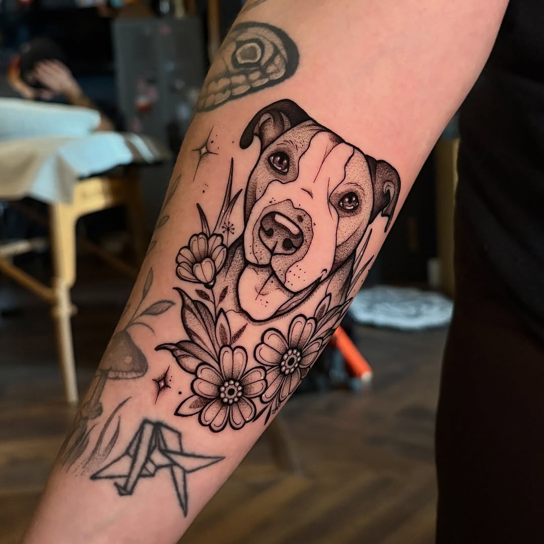 Tattoo by @strangegraves.ink — illustrative, black_and_grey