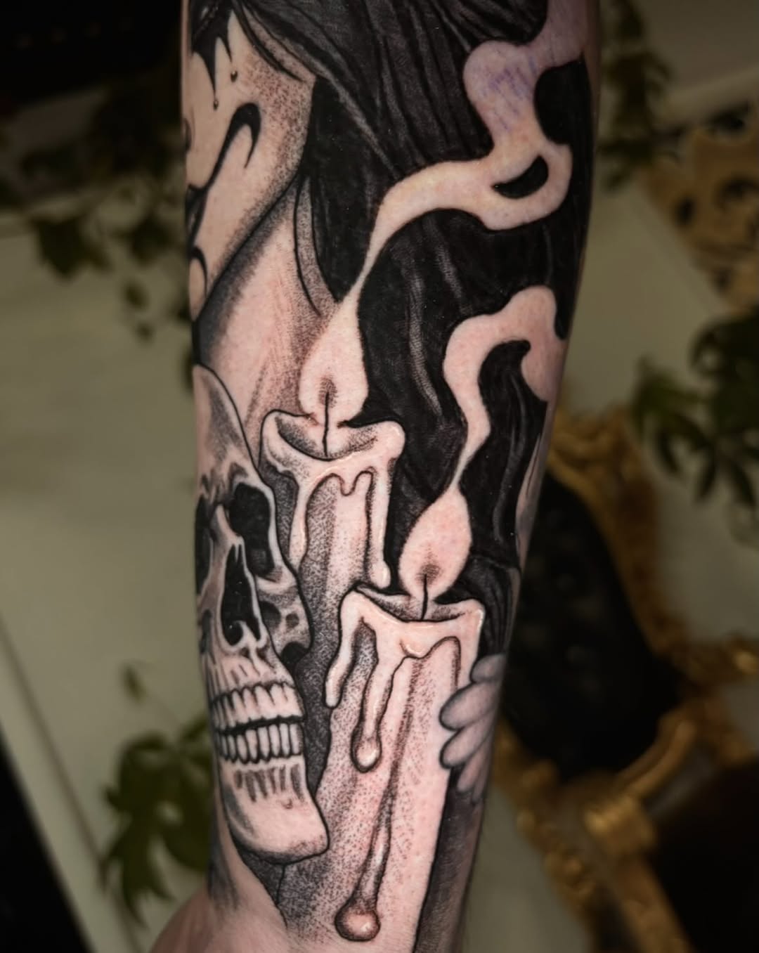Tattoo by @cryptid.tattoo — black_and_grey, dotwork