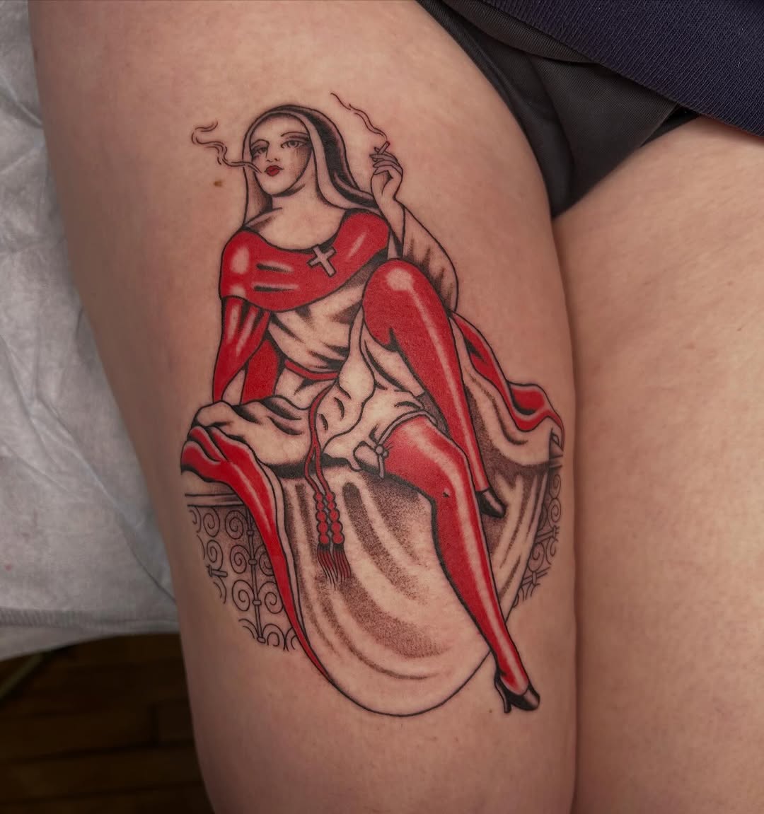 Tattoo by @darbytattoos — american_traditional, illustrative