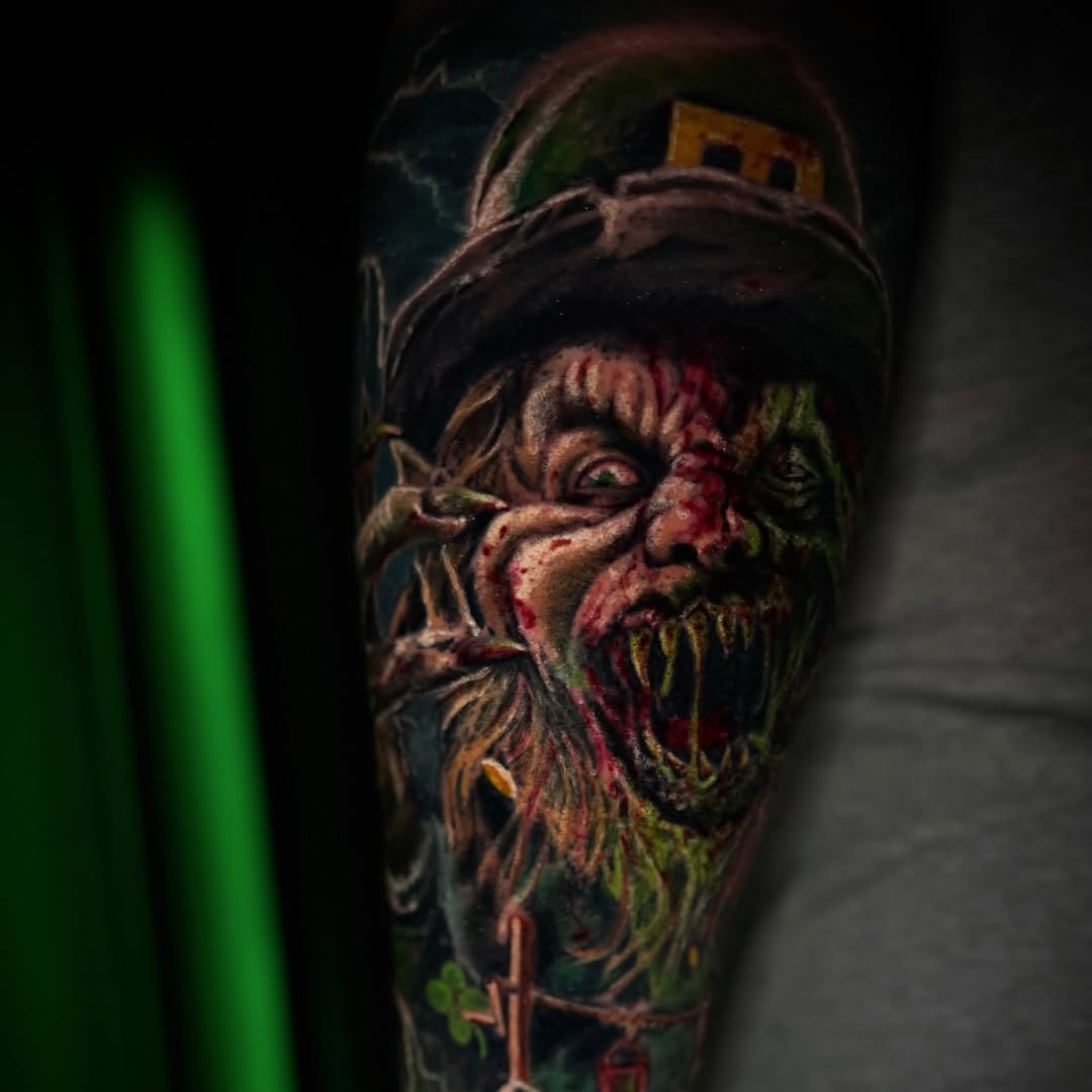 Tattoo by @ghostbutchertattoos — dark_realism, trash_polka