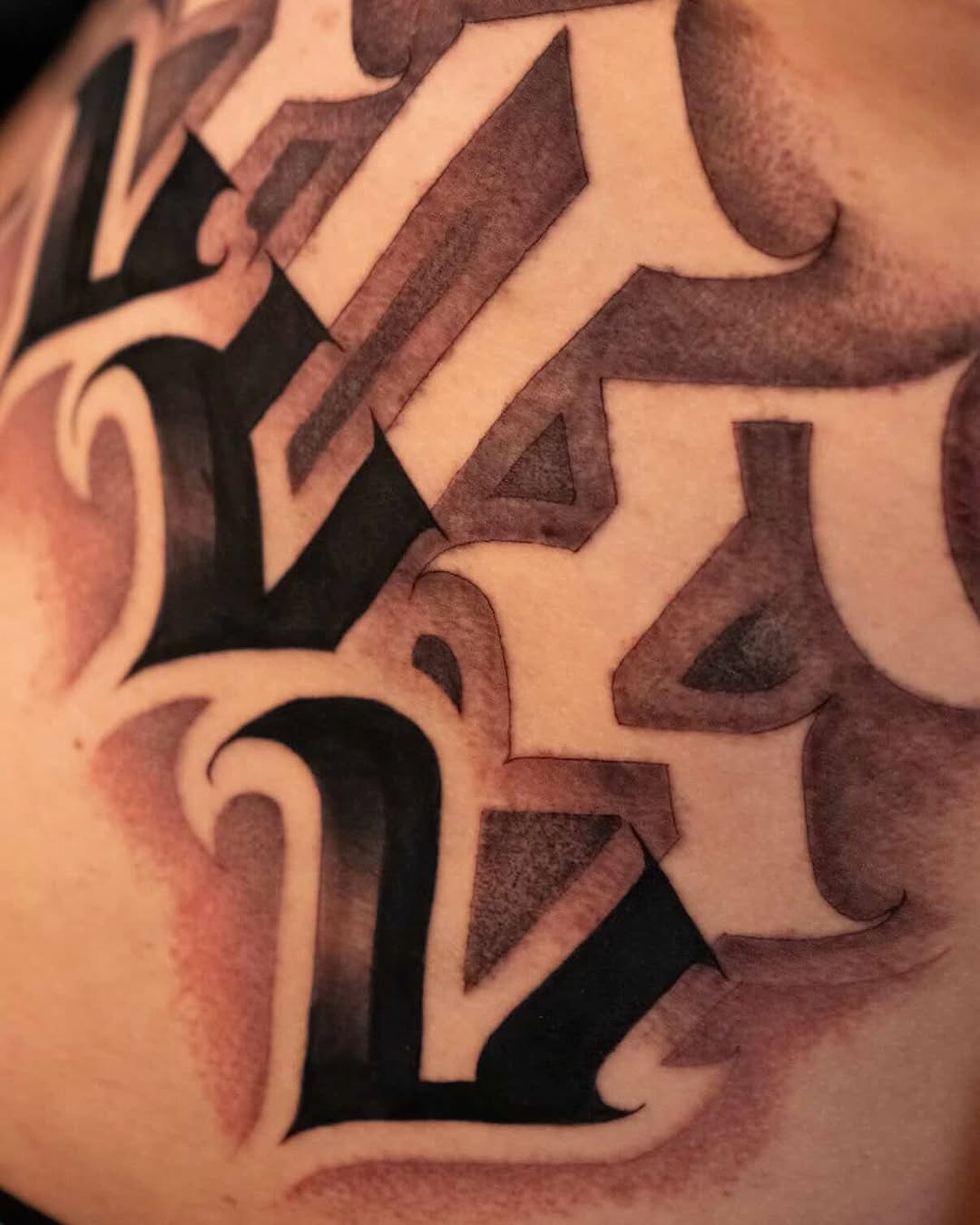 Tattoo by @trustydizon — lettering_script, blackwork