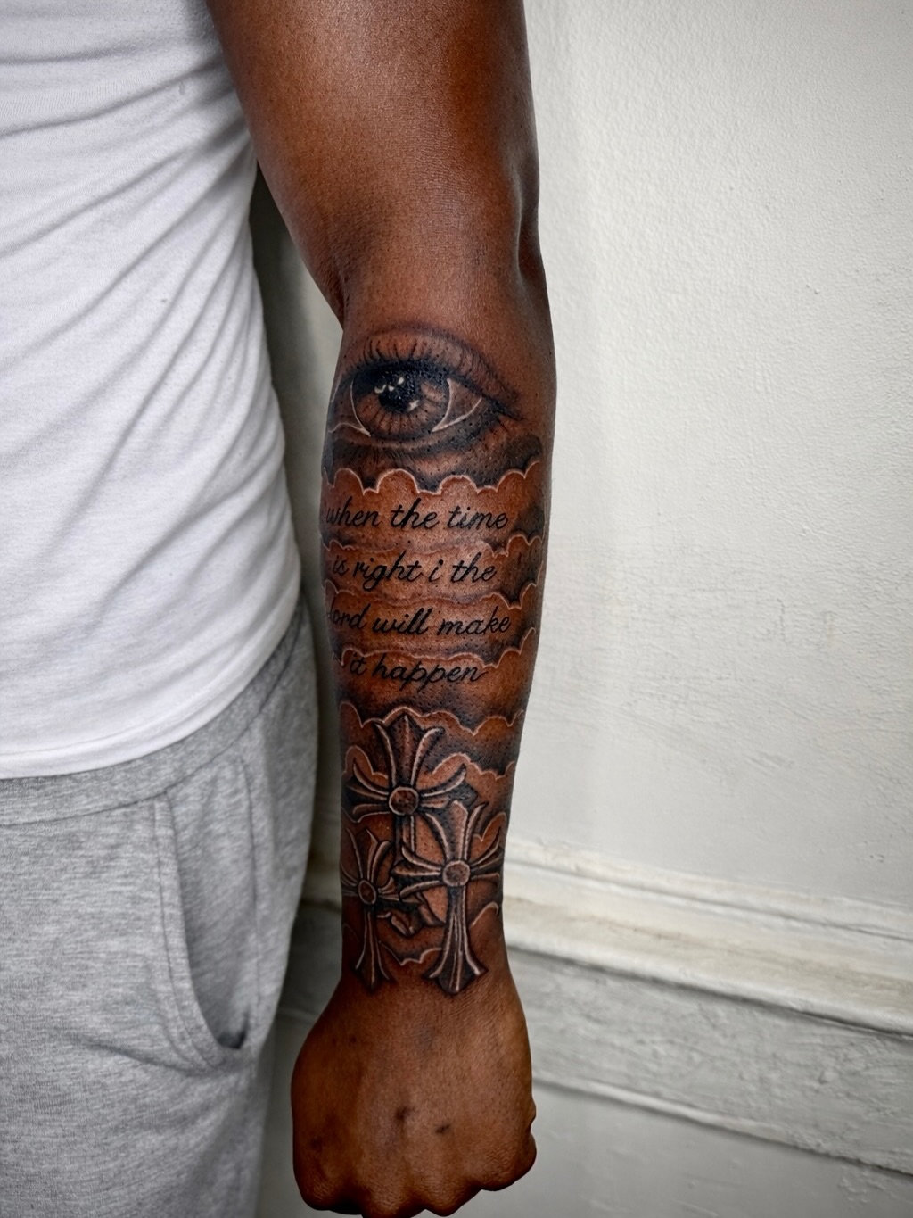 Tattoo by @inkbyjayye β lettering_script, black_and_grey