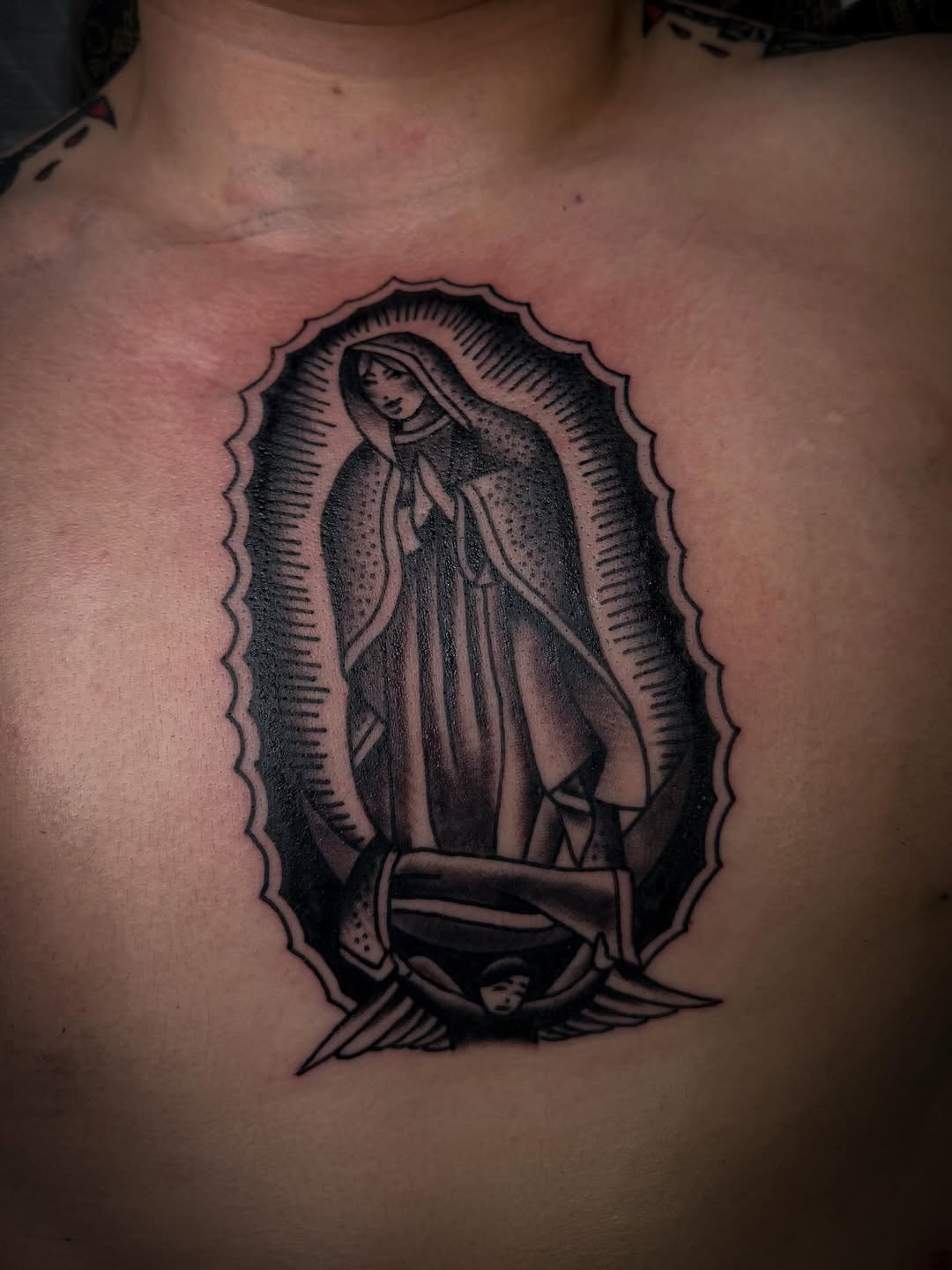 Tattoo by @harpertat2 — black_and_grey, chicano