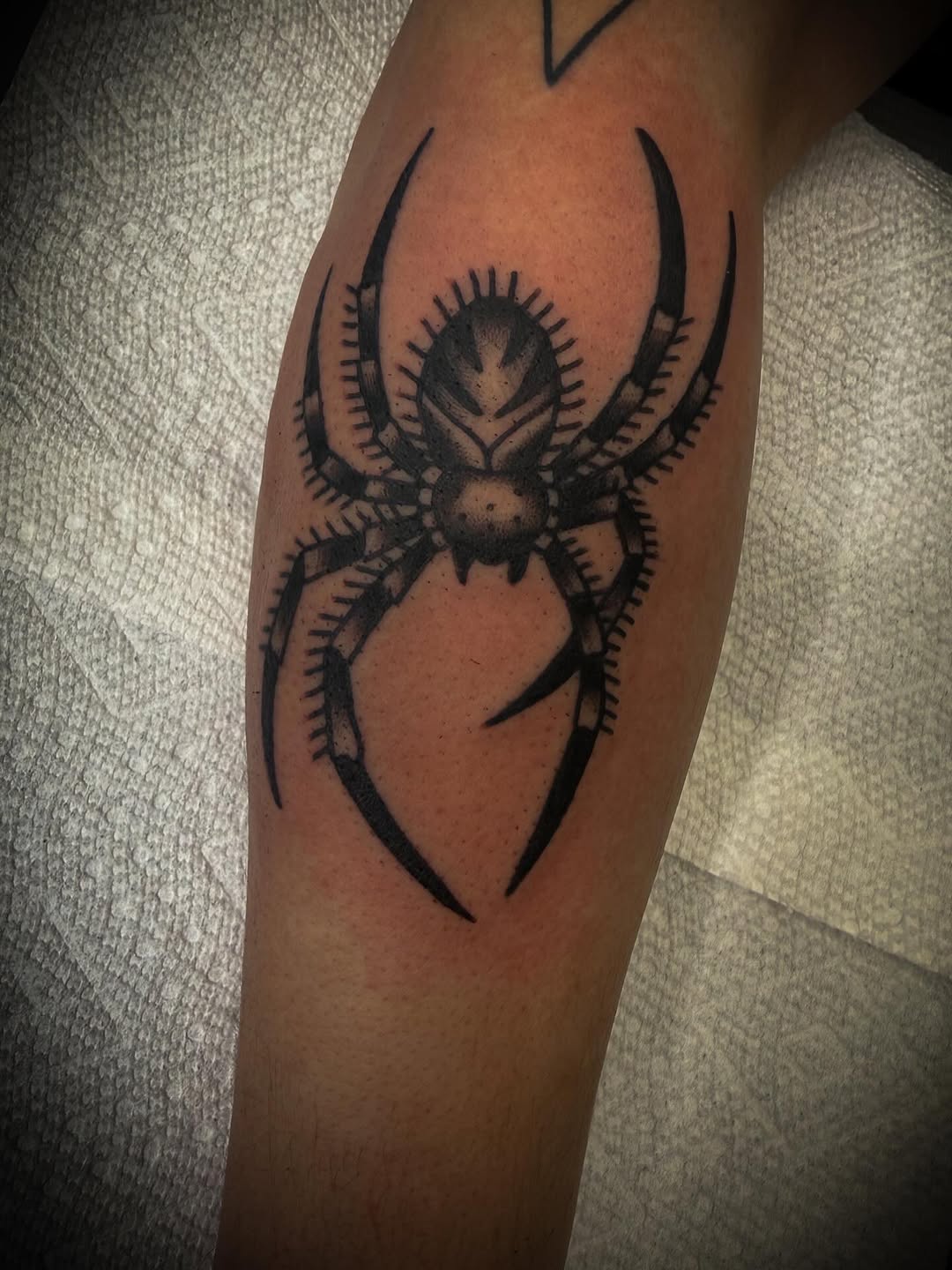 Tattoo by @harpertat2 — black_and_grey, blackwork