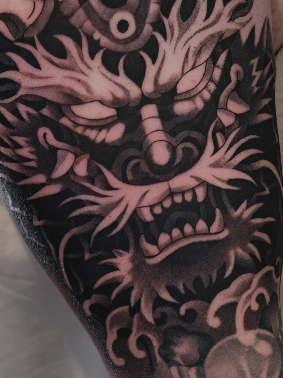 Tattoo by @vudi_tattoo — japanese_irezumi, black_and_grey
