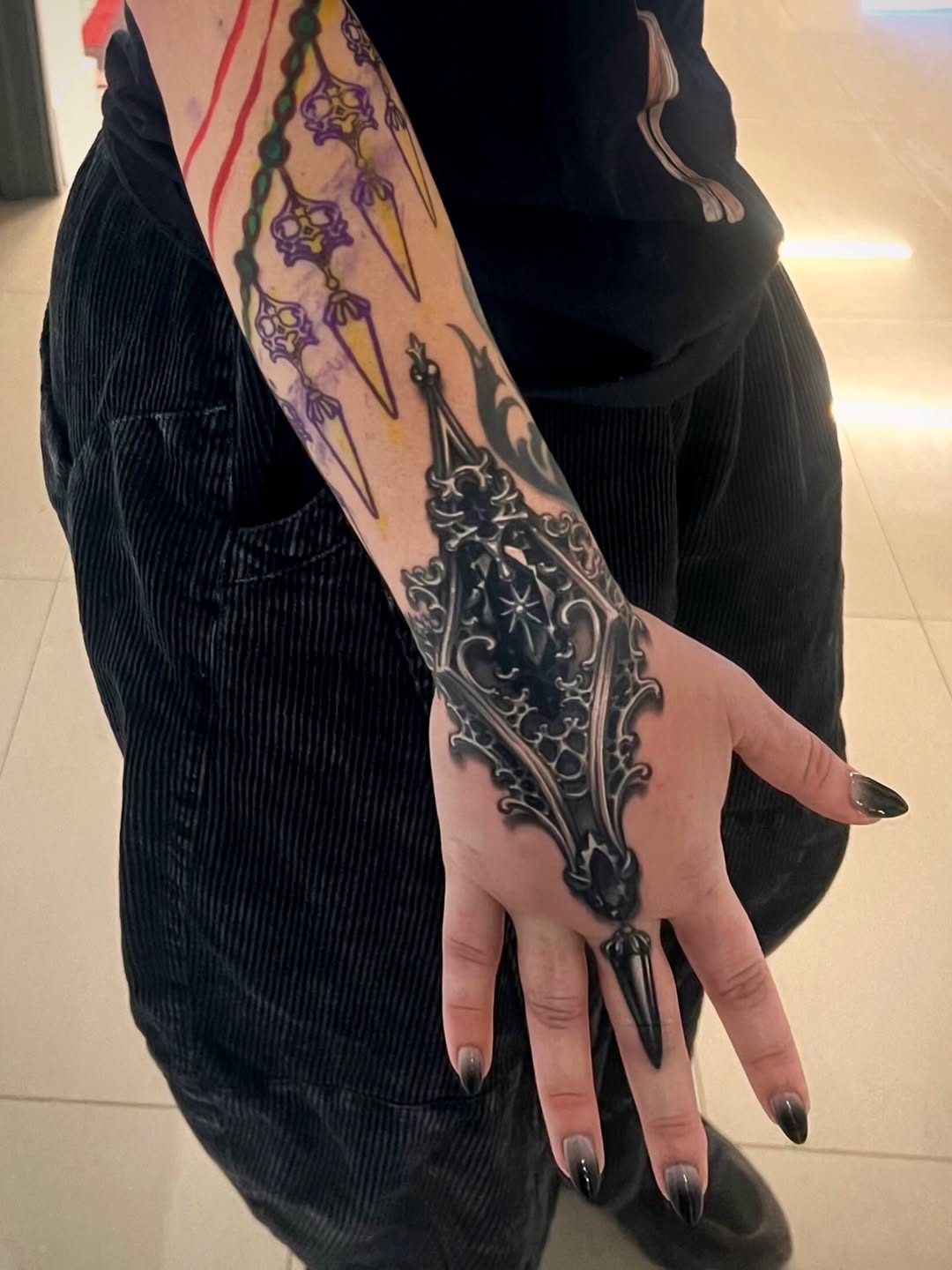 Tattoo by @emlectric_ — black_and_grey, ornamental