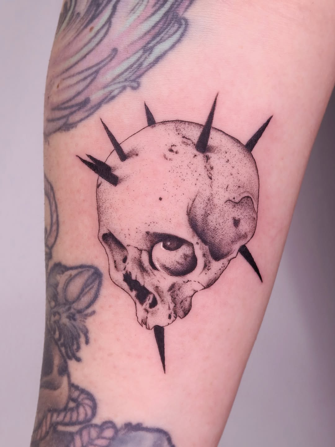 Tattoo by @lexgetink — black_and_grey, dark_realism