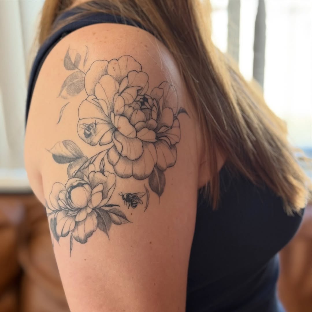 Tattoo by @notnice.ink — fine_line, black_and_grey