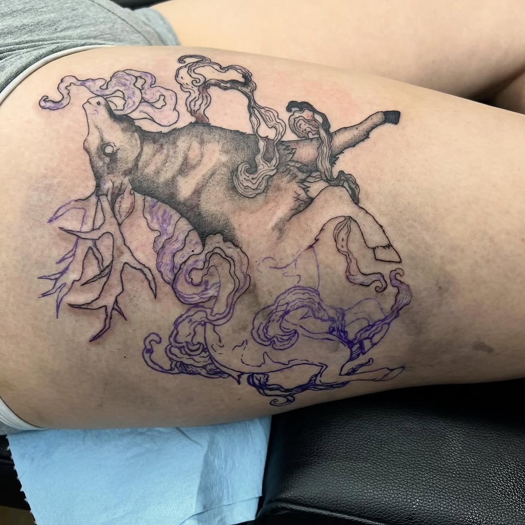 Tattoo by @popkerntattoos โ black_and_grey, illustrative
