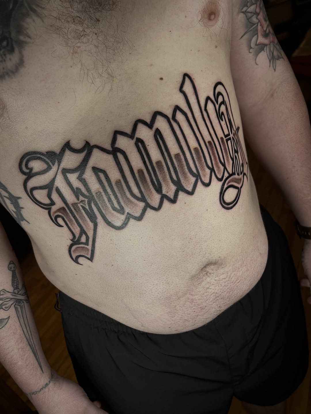 Tattoo by @osopolar_tattoos — lettering_script
