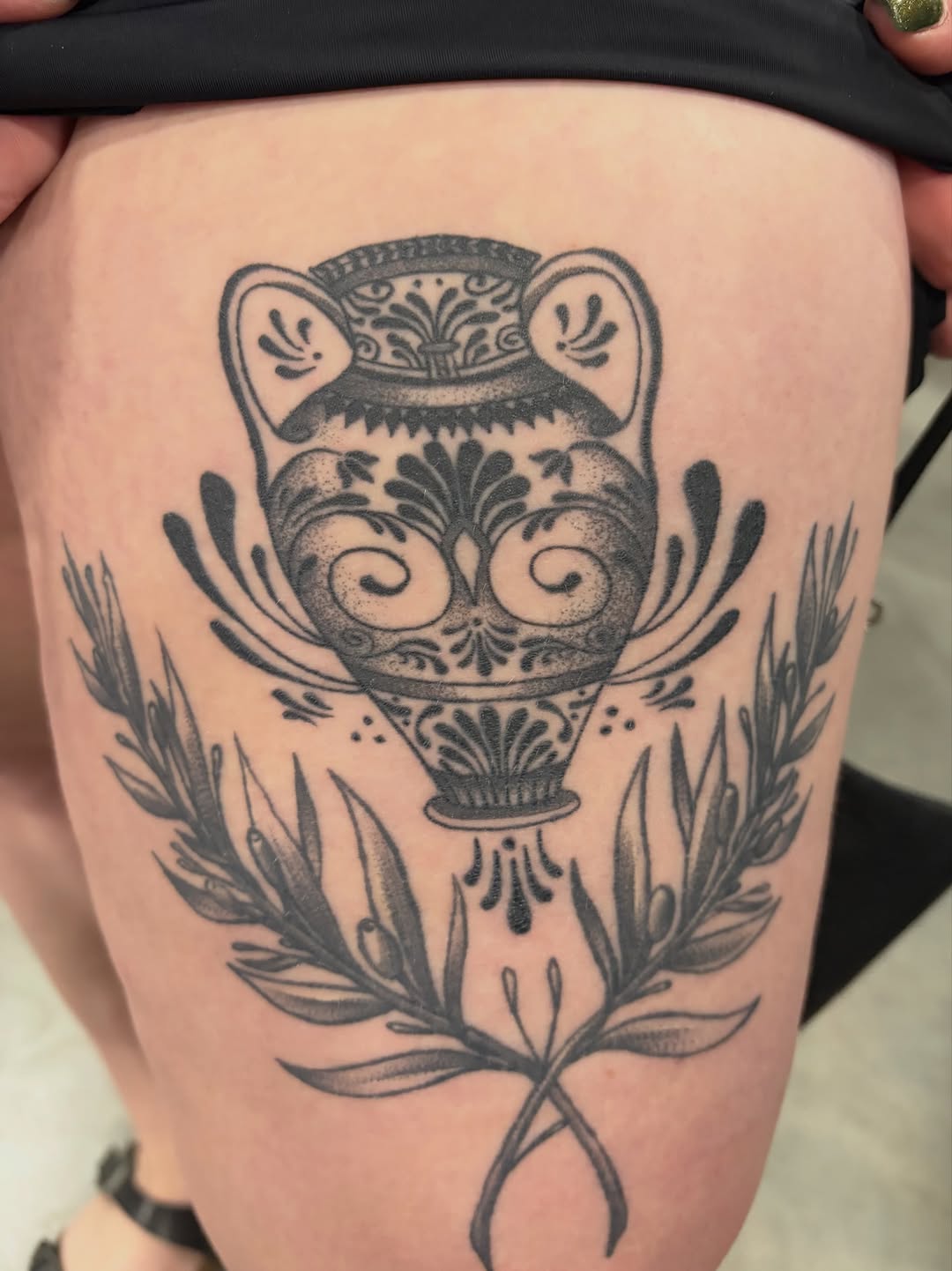 Tattoo by @han_vertal_ink — black_and_grey, ornamental