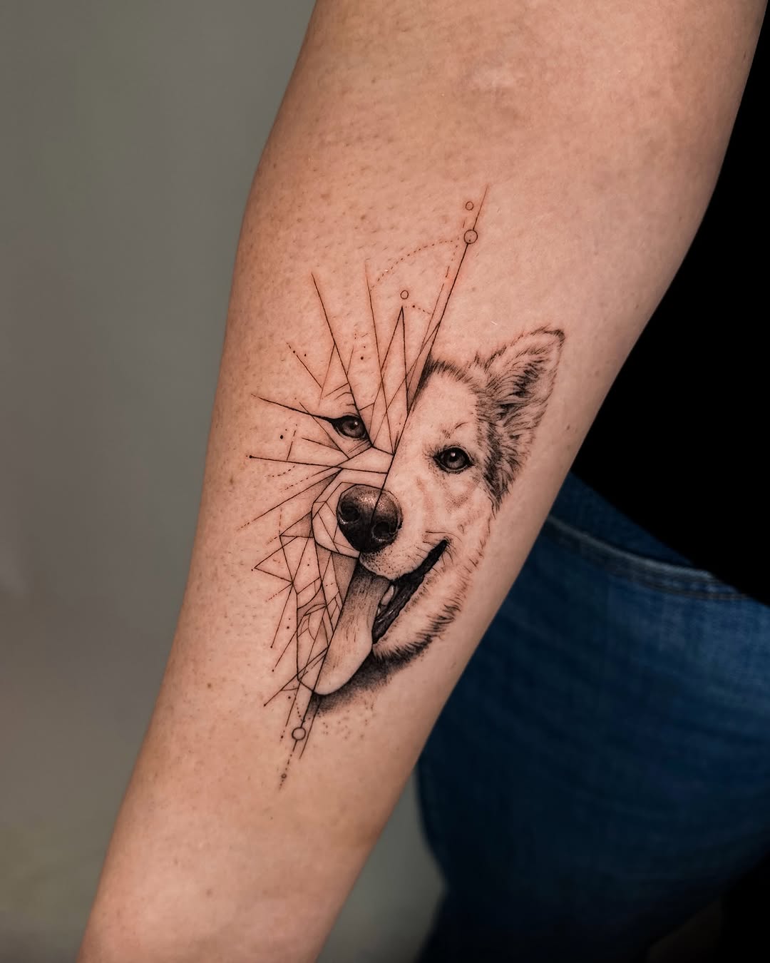 Tattoo by @laurenroseink — geometric, black_and_grey