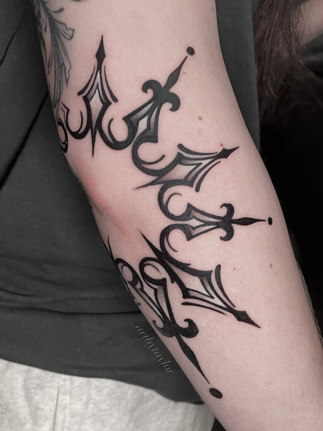 Tattoo by @_artbytaylor_ — illustrative, blackwork
