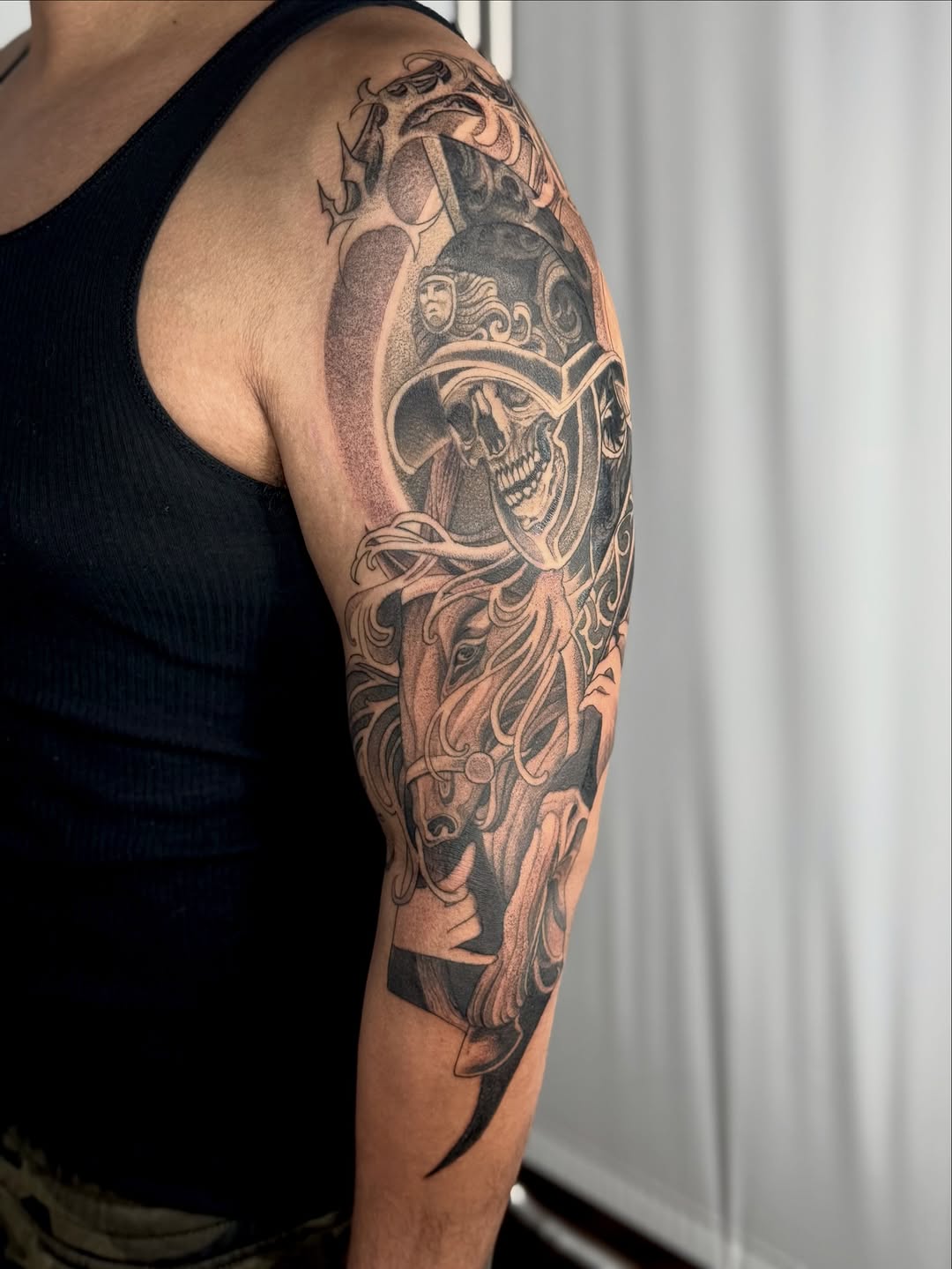 Tattoo by @needlerelic_tattoo — black_and_grey