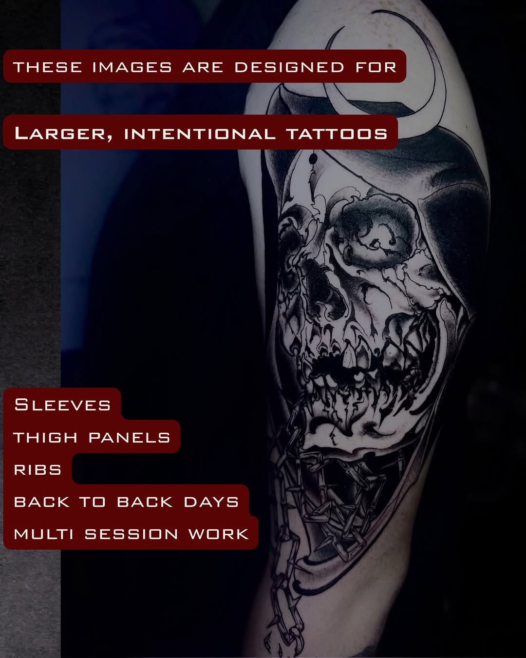 Tattoo by @lorenzotattoos — black_and_grey, dark_realism