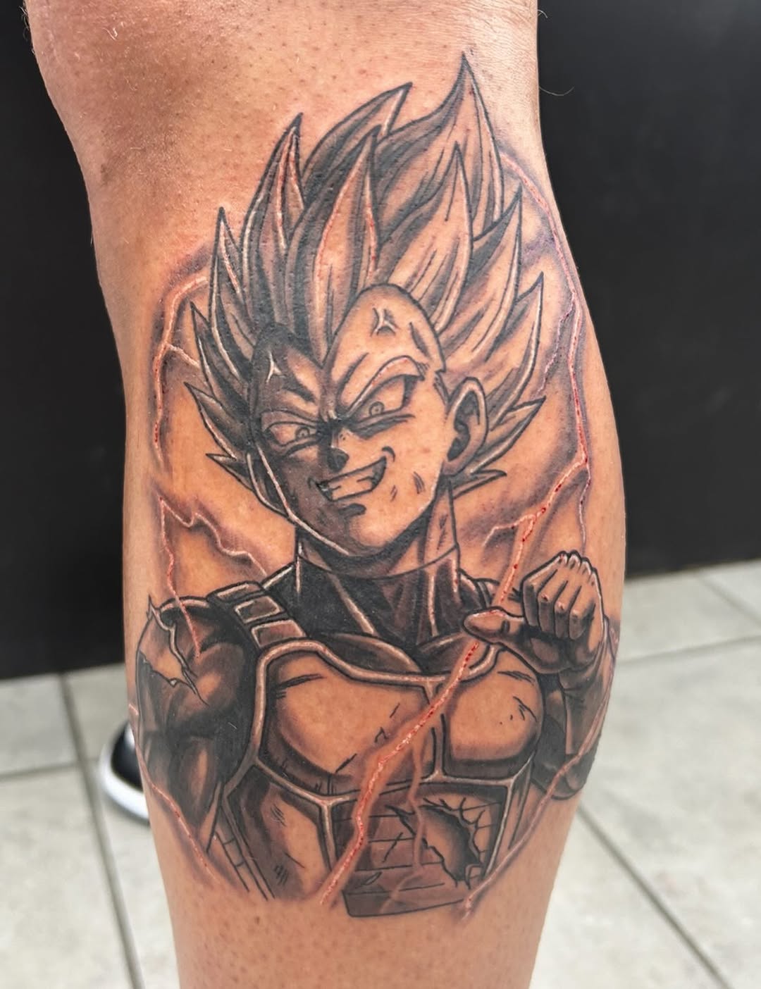 Tattoo by @crawfordtats — anime, black_and_grey