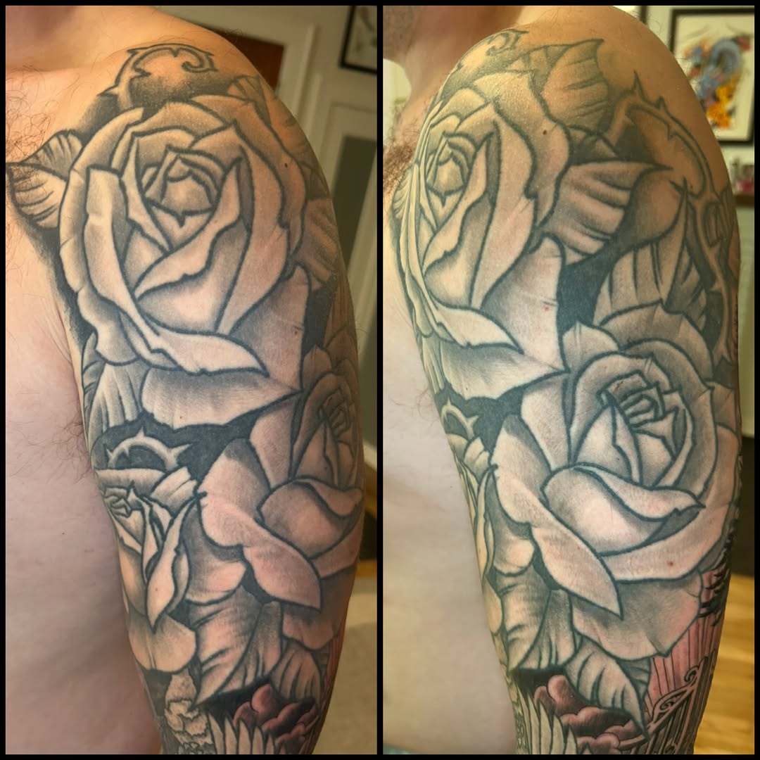 Tattoo by @j_bradbury3 — black_and_grey, realism